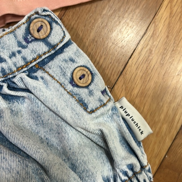 NEW Piupiuchick denim bloomers acid wash elastic waist pullon shorts 18 mos - Picture 4 of 8